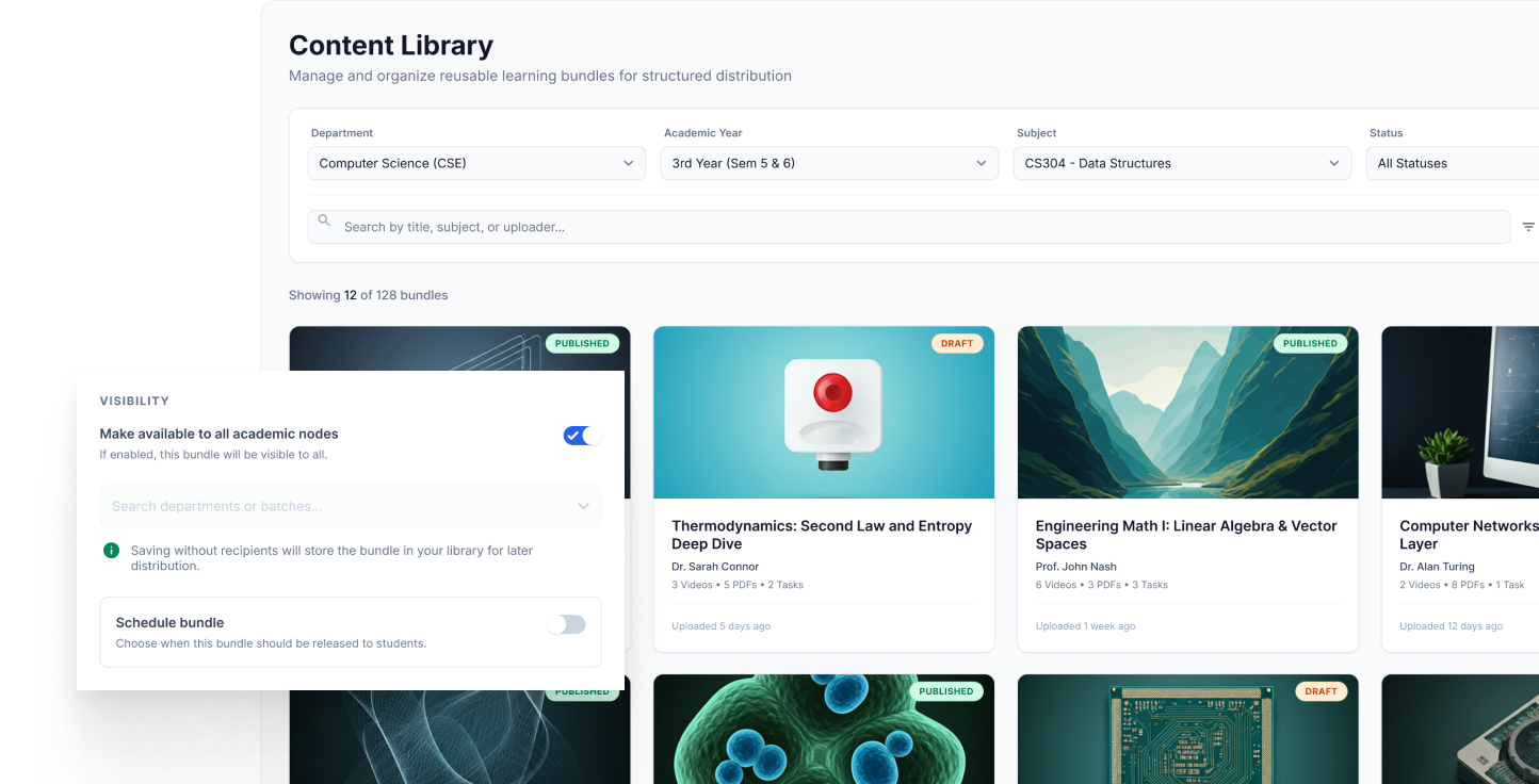 Learning management system preview